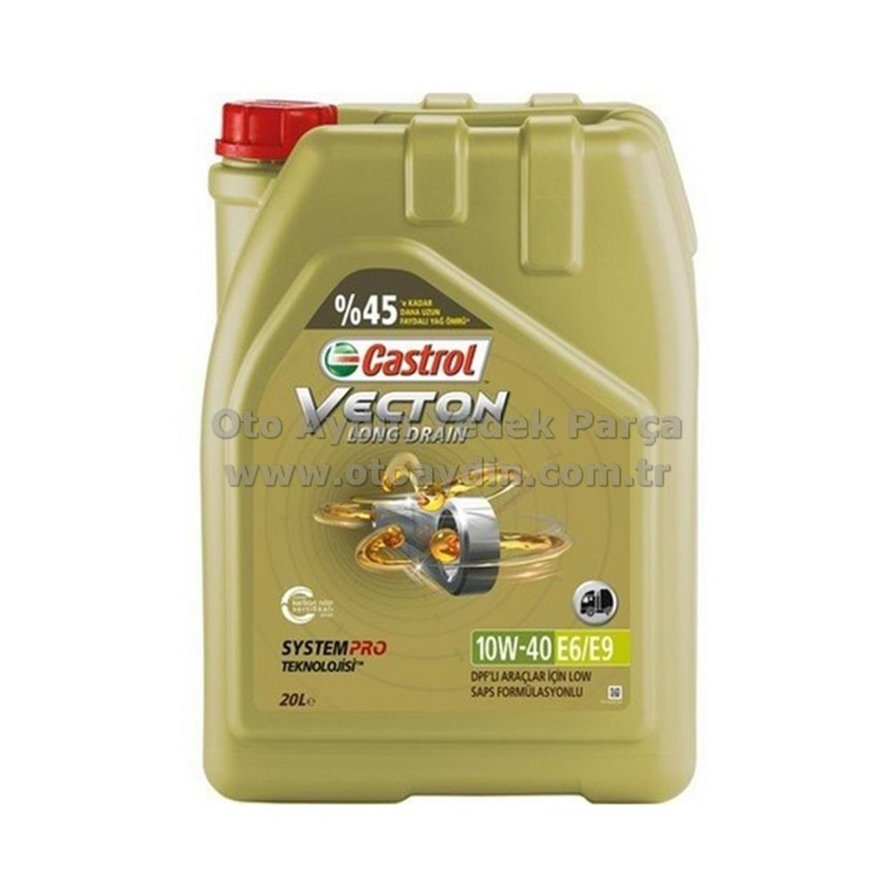 10W40 CASTROL 20 LİTRE BİDON MOTOR YAĞI - E6/E9 PARTİKÜLLÜ