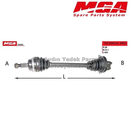 Sol Aks Komple RENAULT MASTER 2 2.5 DCİ MGA 70301 8200485578